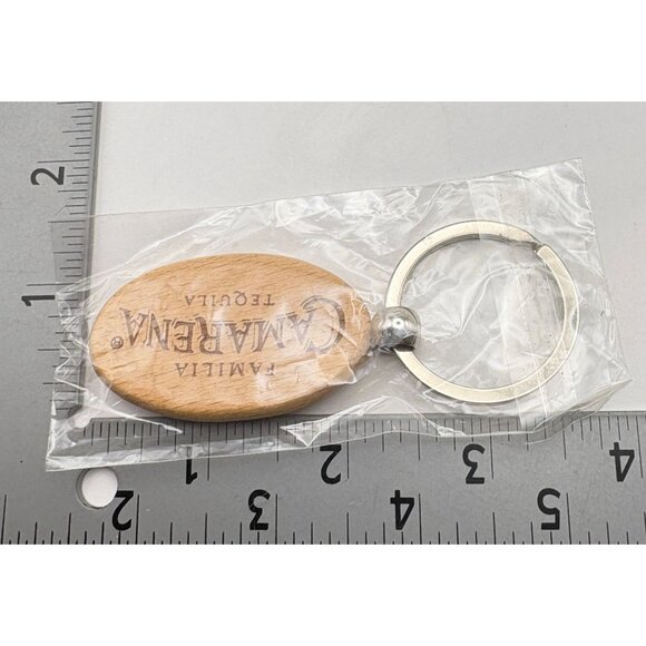 Camarena Tequila Keychain Oval Wood Engraved Logo Alcohol Promotional - Picture 3 of 7